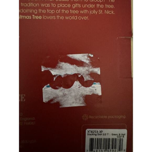 Spode Christmas Tree Stocking Candy Trinket Dishes Set of 2 Red & Green Small 7" - Picture 7 of 7